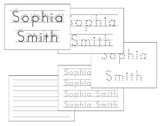 PRINTABLE Customised name tracing worksheets