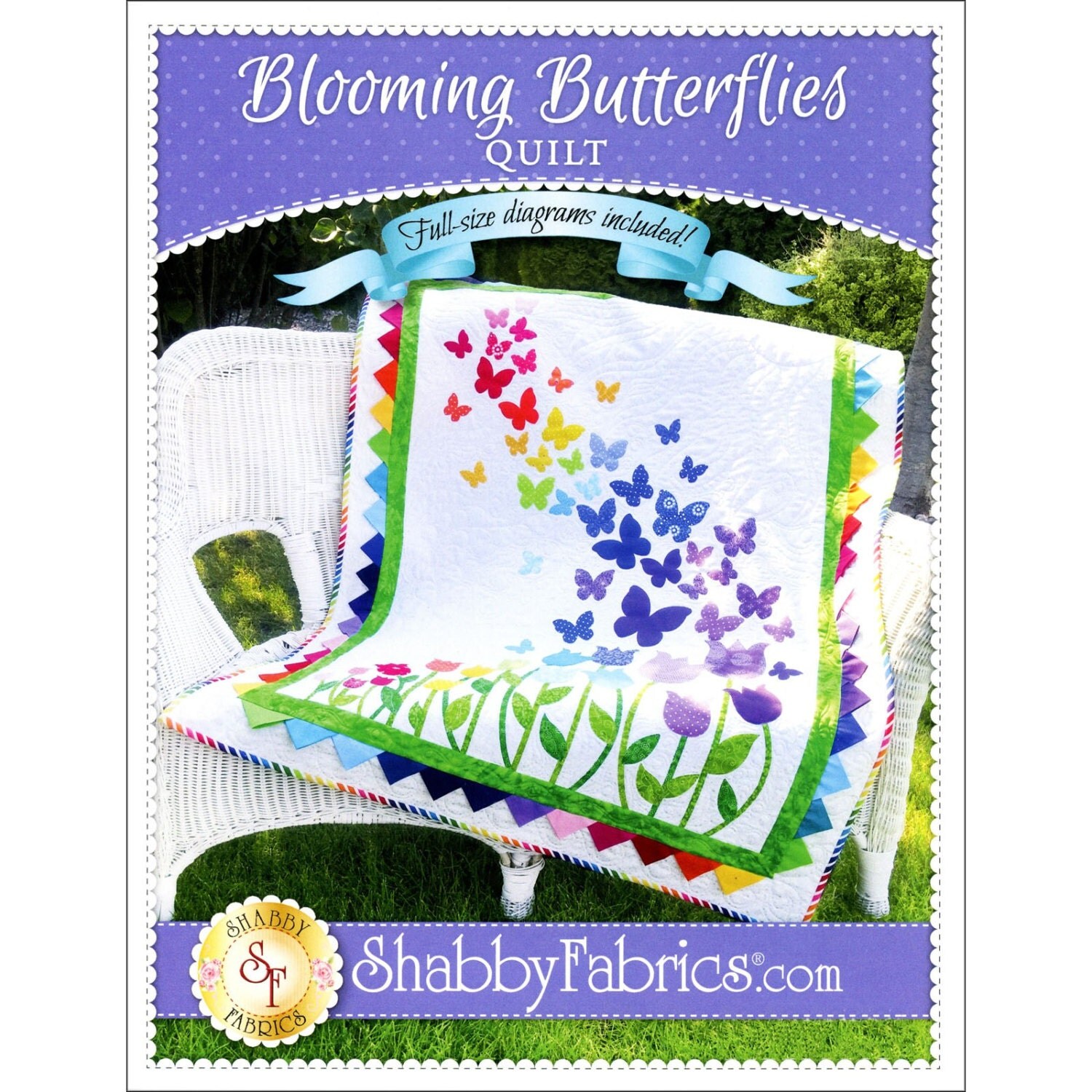 Pattern Blooming Butterflies Quilt by Shabby