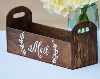 rustic mail holder, wood mail organizer, rustic home decor, house warming gift, gift for her, planter box, office organizer, mail box