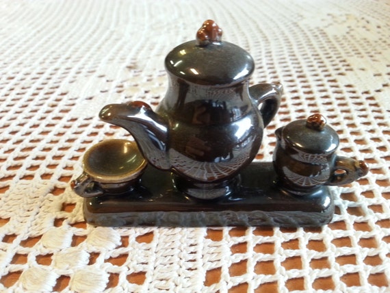 Teapot figure - Soviet Vintage Porcelain Teapot Figurine Made in USSR in 1970s.