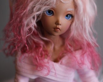 BJD wig mohair - Romantic Pink - 7/8" LIMITED STOCK