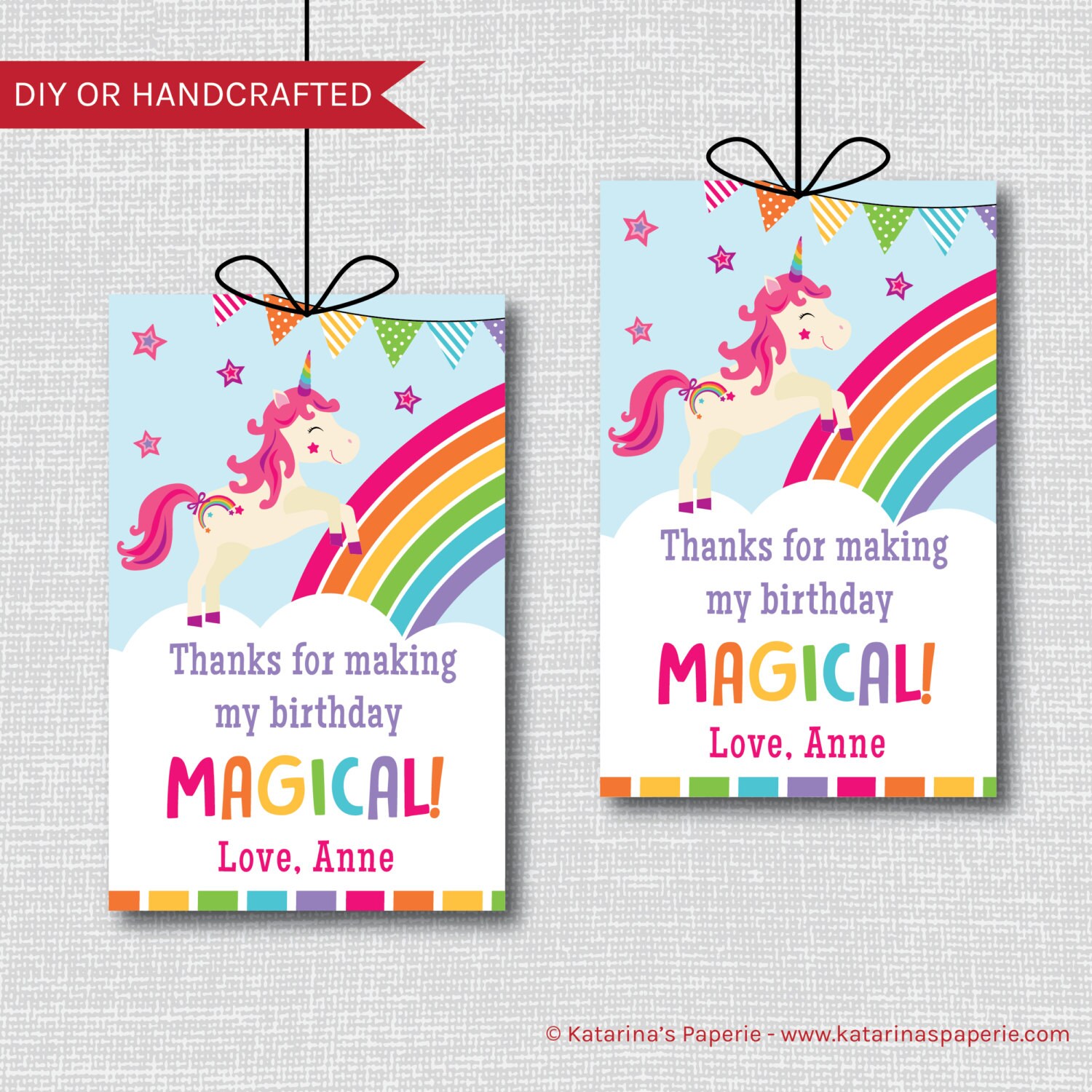Unicorn Birthday Party Favor Tags Unicorn Themed Birthday