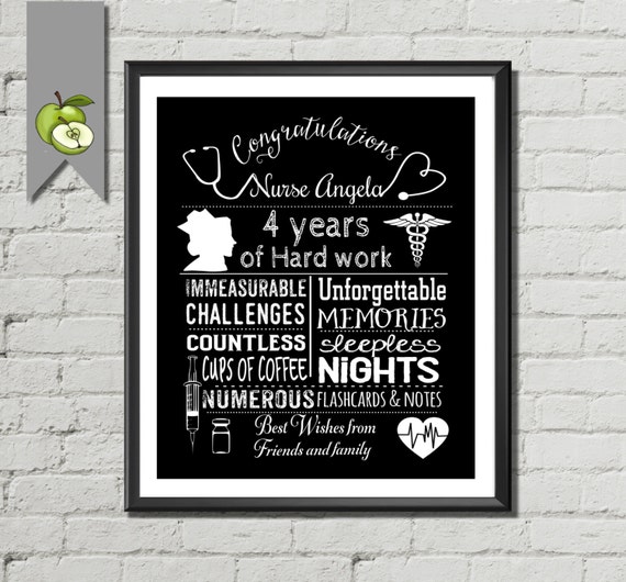 Congrats Nurse Nurse Pass gift Nurse exam Personalised