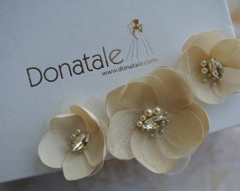 Wedding hairpiece Flower bridal hair accessories Wedding hair fascinator Hair clip Champagne Ivory Pink hair flower Wedding hair flower