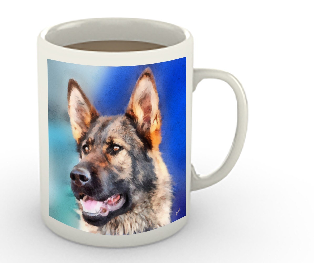 German Shepherd Hans 15 Ounce Ceramic Mug By Doggylips