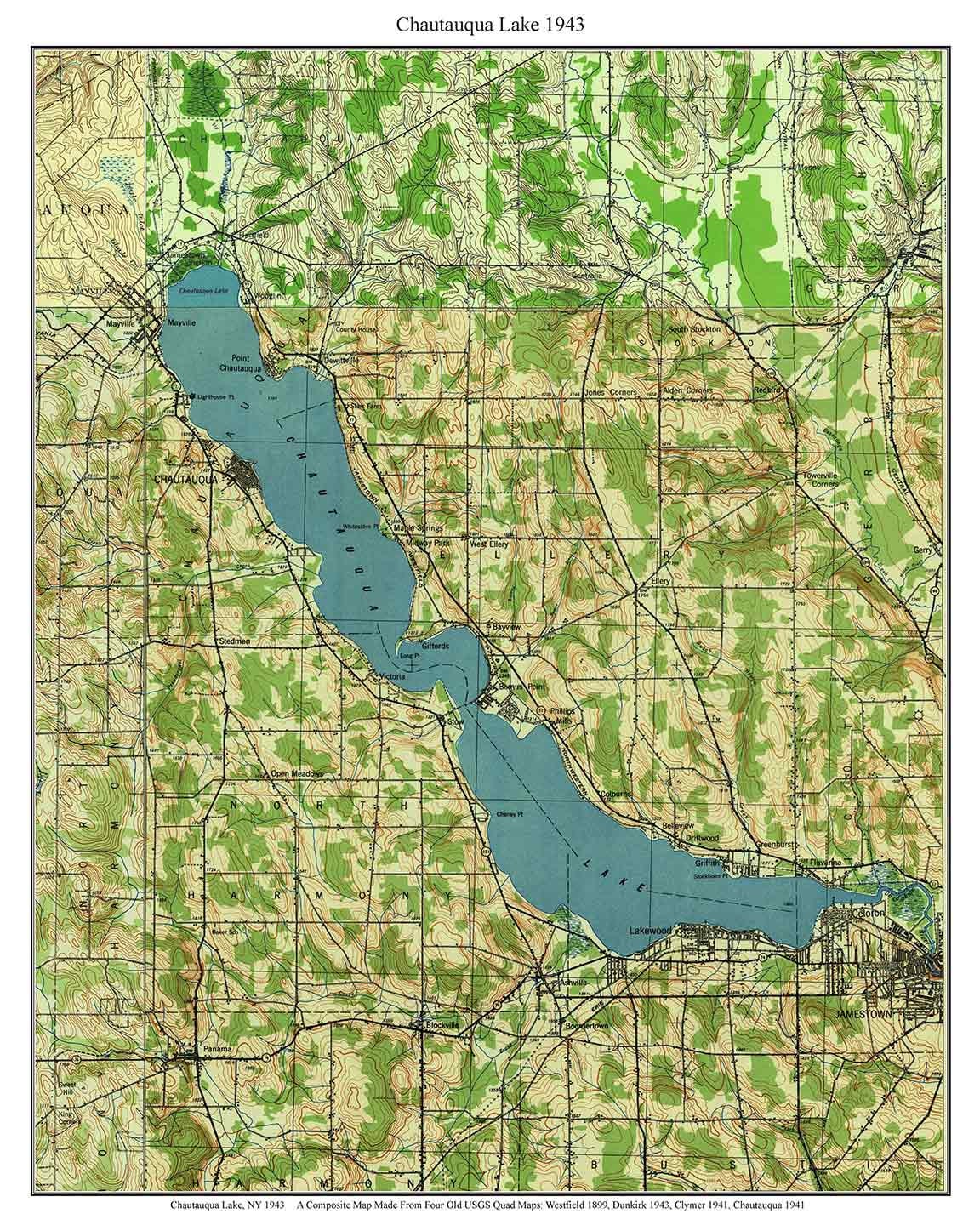 Chautauqua Lake 1943 USGS Old Topographic Map Custom   Il Fullxfull.977302648 3osp 