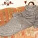 To order !!! 12 kg gigantic monster chunky turtleneck knitting sleeping bag hand knitted 100% merino ore gotland sheep wool