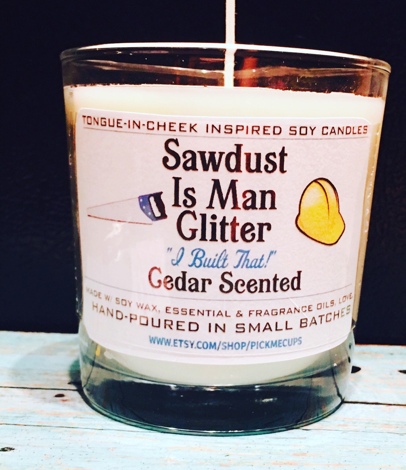Father's Day Candle Sawdust Cedar Scented Soy Candle
