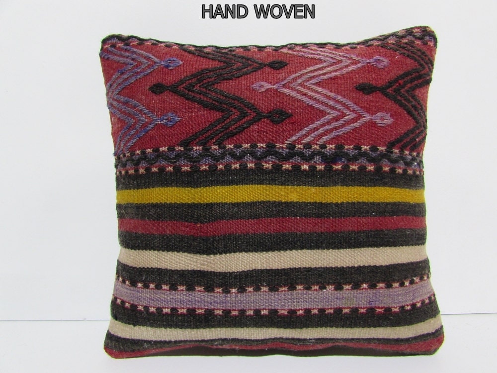 16x16 fancy kilim pillow sitting throw pillow accent