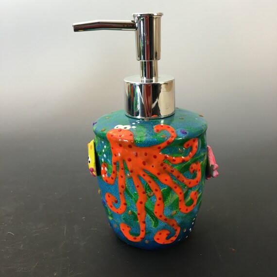 Ceramic Soap Dispenser Beach ThemeBathroom by PondScumCeramics