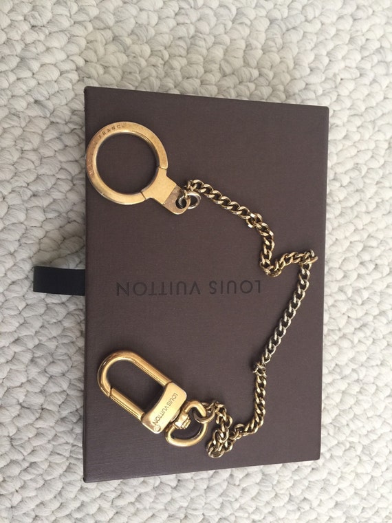 Louis Vuitton key chain wallet extension ring accessory brass