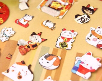 1 sheet Cute Japanese Lucky Money Cat 招き猫 Diary filofax planner Sticker