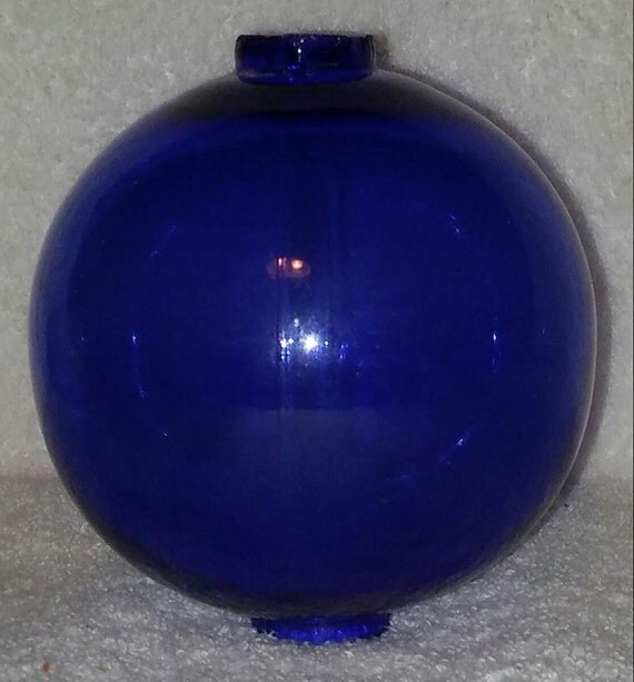 Antique Old Original Cobalt Blue Glass Lightning Rod Ball