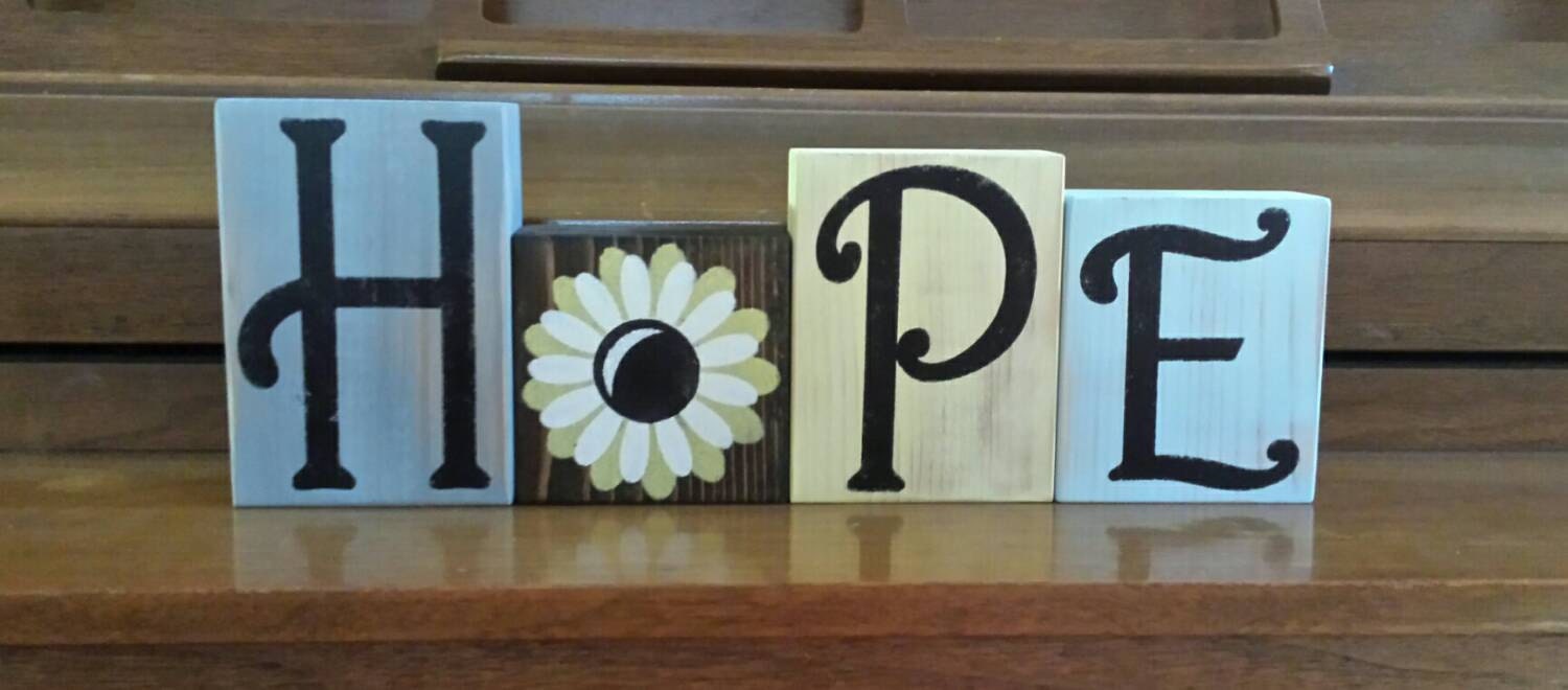 HOPE Decorative Block Letters Decorative Letter Blocks Wood