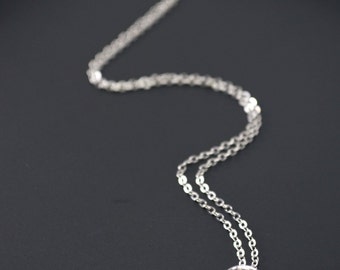 Pendant Necklace 9mm silver plated rhinestone