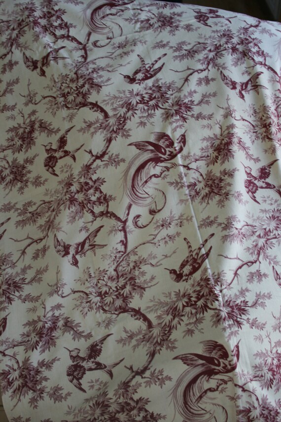 RESERVED for Chadwell Antique French Fabric Toile Textile with