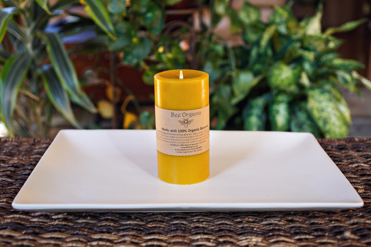 100 Raw Organic Beeswax Pillar Candle 3 Sizes Available