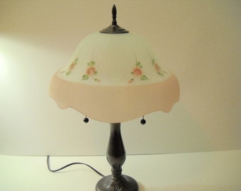 Reverse Painted Lamp Shade SIGNED SILVER See Pics