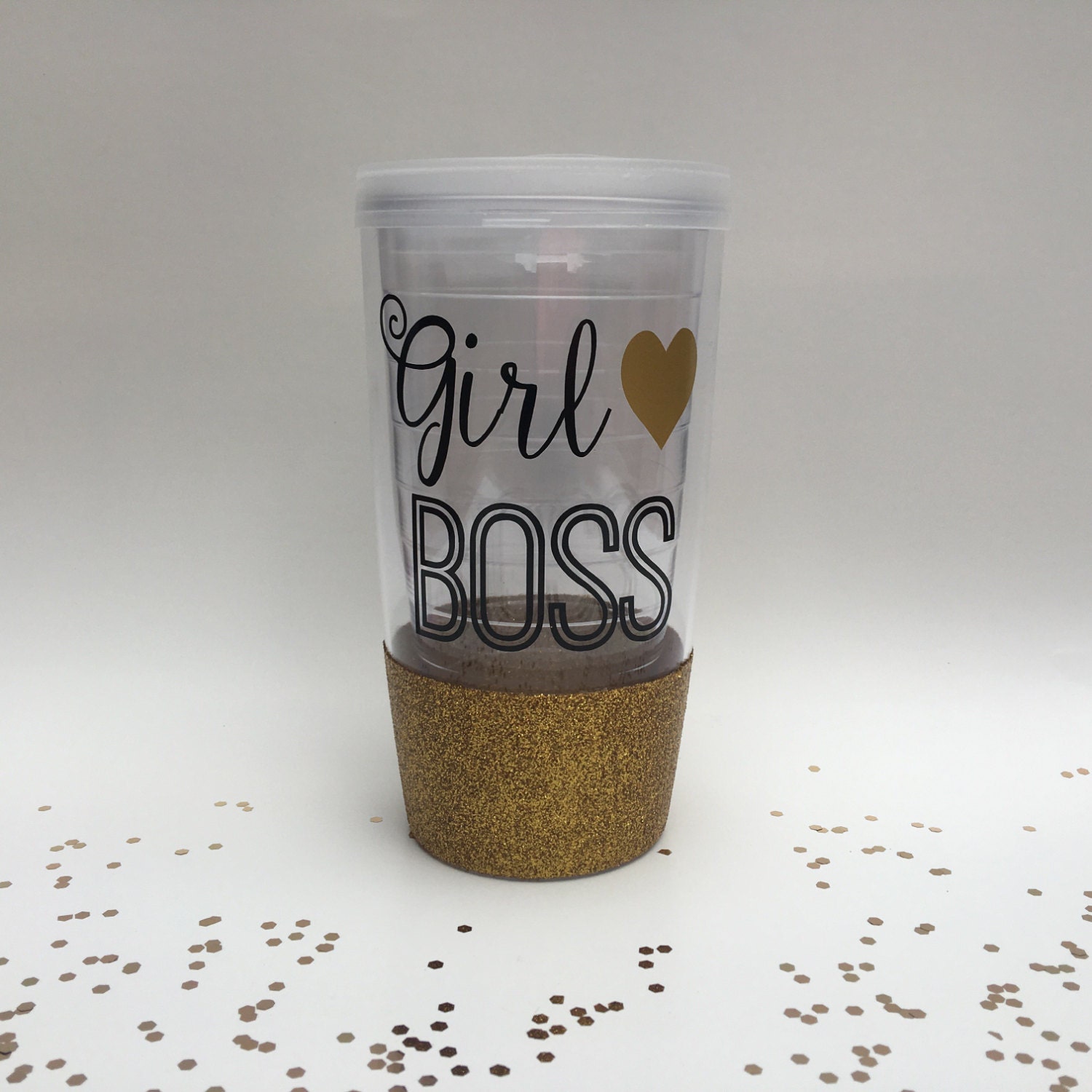 Girl Boss Tumbler with Glitter Boss Gift Bosses Day Funny