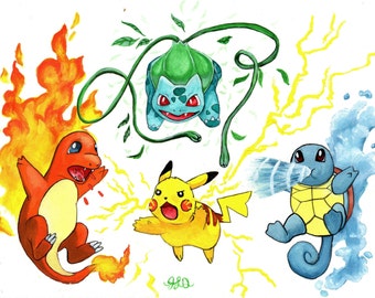 pokemon painting – Etsy