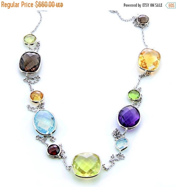 Save 30% On 14K Gold Necklace With Multi Colored by amazinite