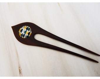 Wooden Hair Fork/hairfork/hairpin/haircomb/woodenhairfork/woodenhairpin/cabochonhairfork/hairaccessories/trendingitems/cabochonhaircomb