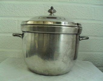 Silverplate Ice Bucket with Lid 3600 EPC Electroplate Over Copper Poole