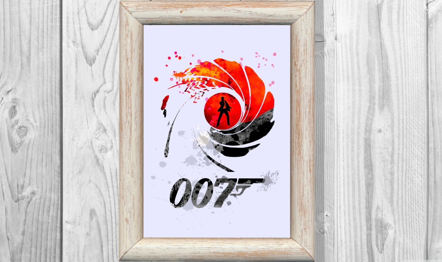 James Bond Poster Watercolor 007 Print Superheroes Art Print