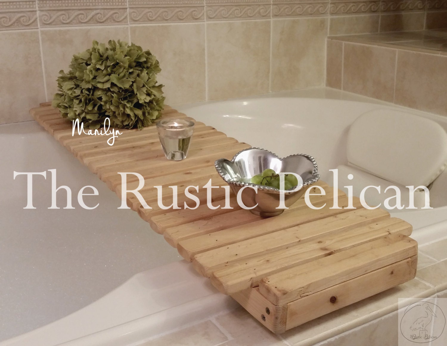 Rustic Bathtub Tray Wooden Tub Tray Wood Tub by RusticPelican
