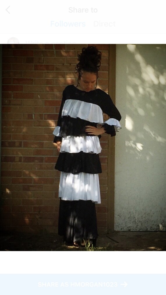 Items similar to Black and white layered dress on Etsy