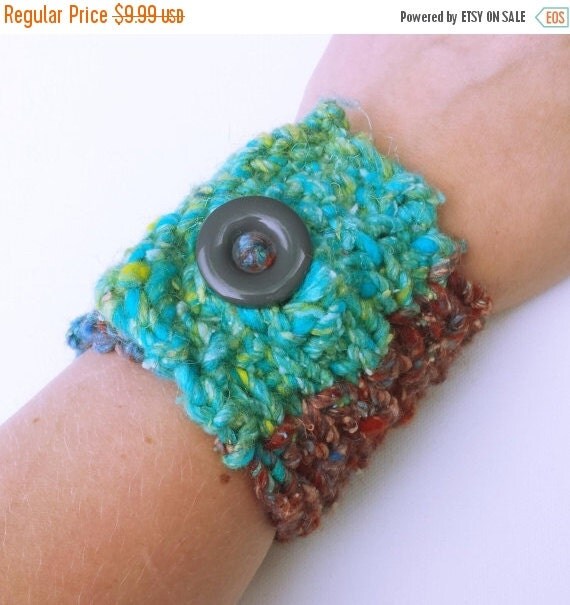 ON SALE Knit Cuff Bracelet Cuff Bracelet by MooreJewelryStyle