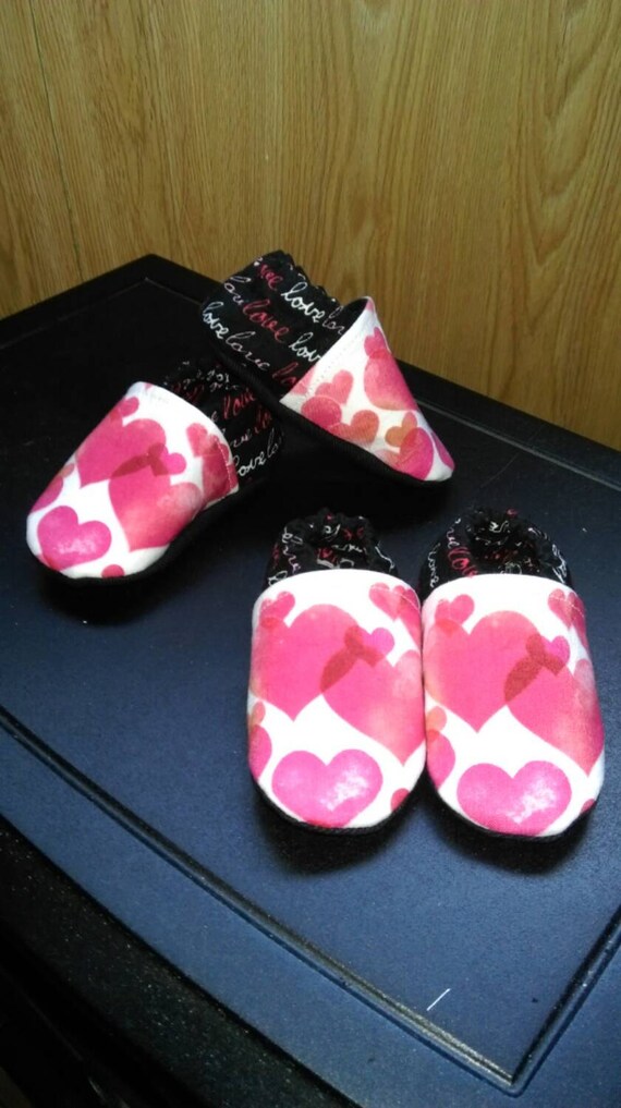 Items similar to Valentine's day soft soled shoes on Etsy