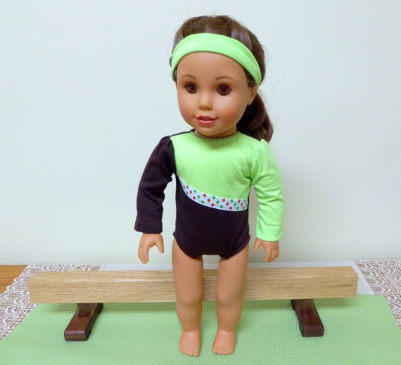 18 Doll Gymnastic Set with LeotardYoga Mat by FullofCrafts on Etsy