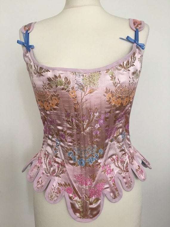18th Cosret Stays Dupioni Silk Boned Rococo Marie-Antoinette Burlesque Baroque French by BonnieInDisguise steampunk buy now online
