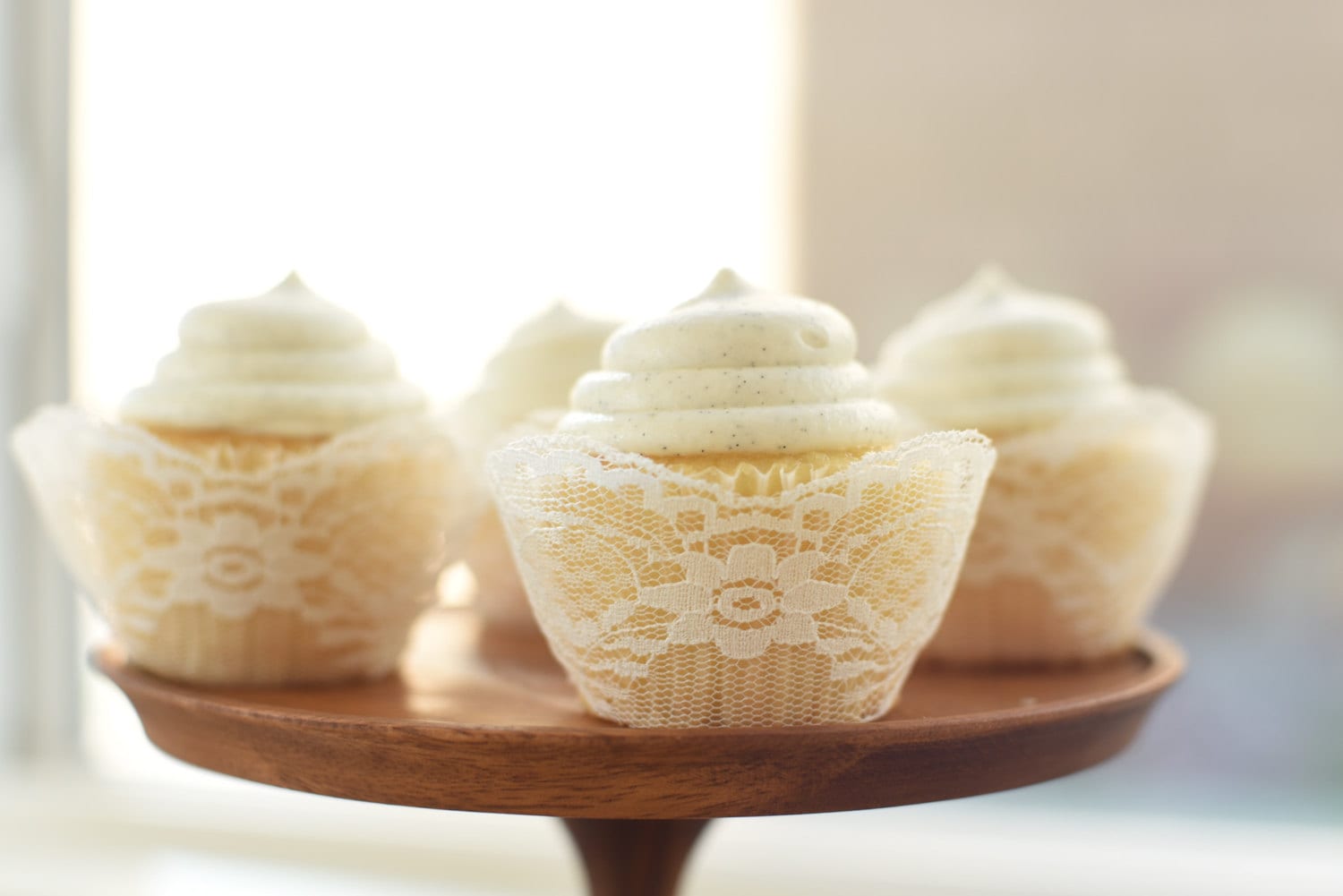 Real Ivory Lace Cupcake Wrappers / Liners wedding rustic