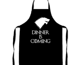 Dinner is Coming - Game of Thrones inspired Adults apron Winter is Coming kitchen cooking novelty item
