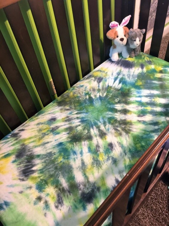 Tie Dye Crib Sheet Hippie Bedding 100 by DischeadzDischeadz