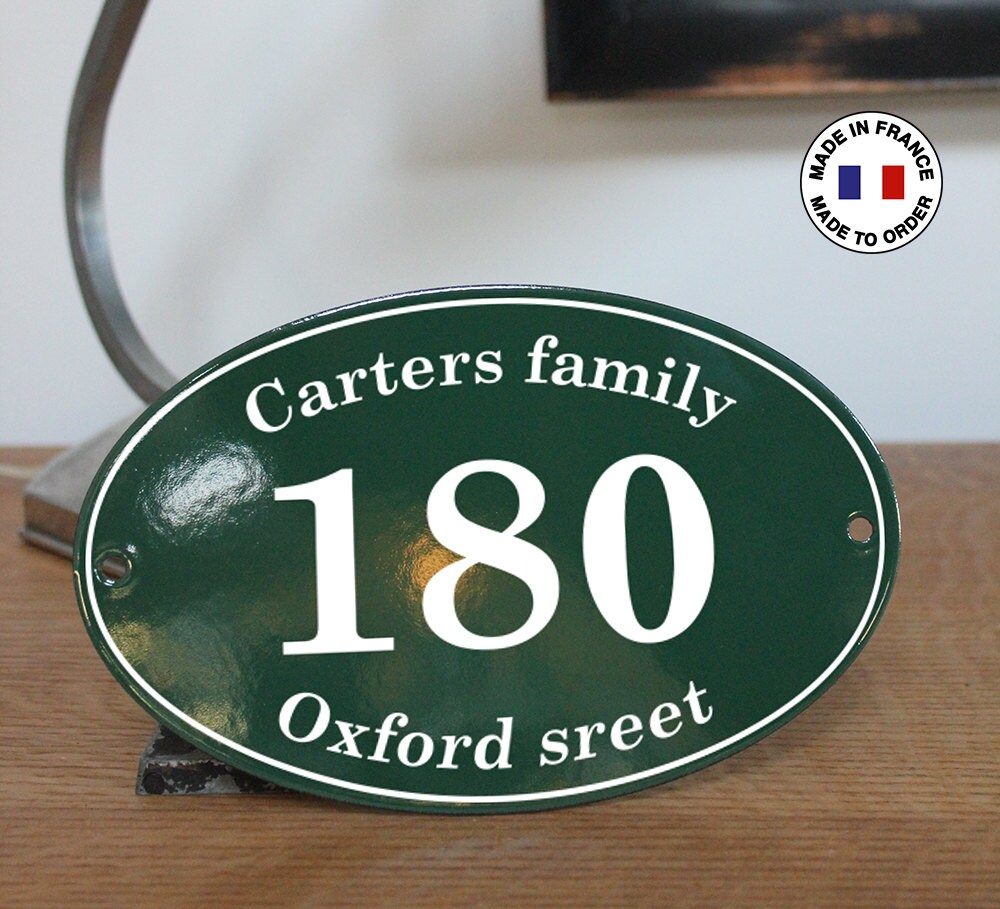 French enamel house number sign 5.1 x 7.9 made to