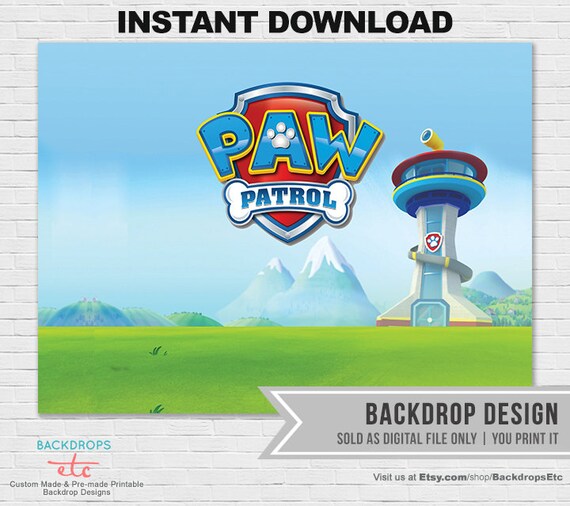 Paw Patrol Backdrop // Paw Patrol Background // by BackdropsEtc