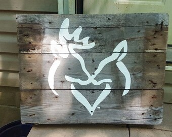 Browning Buck & Doe Sign on repurposed Pallet Wood