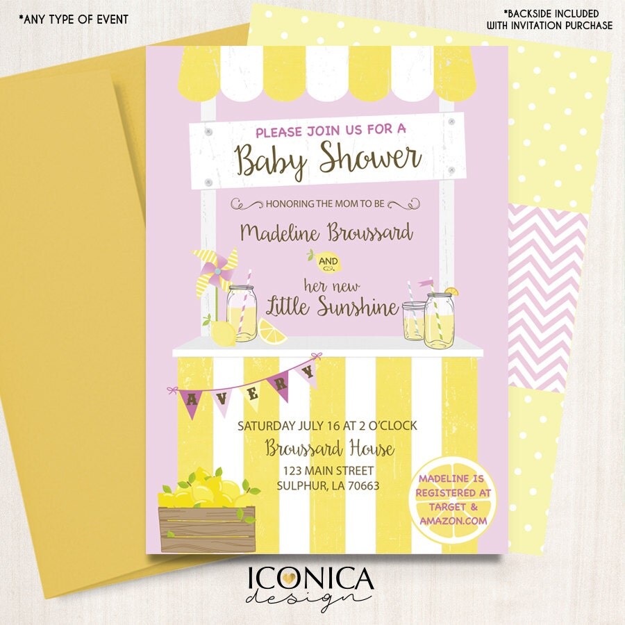 Lemonade Baby Shower Invitations 2