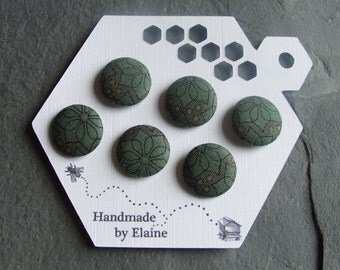 Yellow - 1.5cm Handmade Fabric Small Button (Set of 12) 05 main image 1