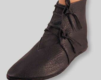 Medieval Boot with size laces - Dark Ages Period - Leather - MIL422