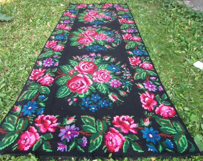 Bessarabian Kilim. Floor Rugs. Vintage Moldovan Kilim, Handmade 55 years old, handmade. Carpets, Eco-Friendly. kom.L
