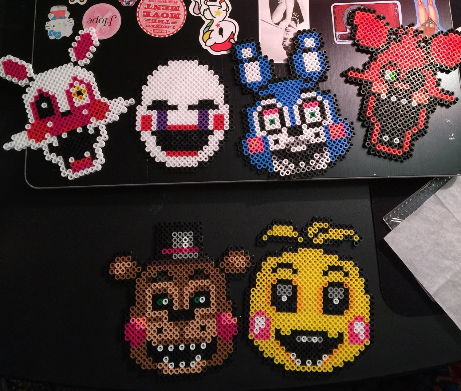 FNAF Perler Bead Coaster Set