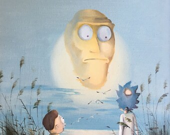 Rick and Morty Parody, 'Open Mic' - Limited Edition Print or Poster - Funny Rick & Morty Cartoon Art, Get Schwifty Show Me What You Got