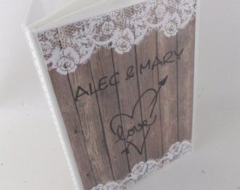 Wedding photo album personalized photo album bridal Shower gift engagement photo album rustic 4x6 photo album 5x7 photo album 375 NOT WOOD Z