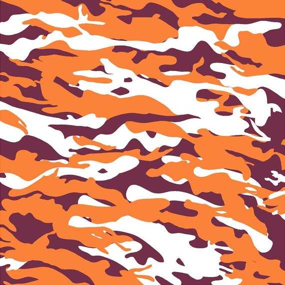 Maroon orange and white camouflage heat transfer or adhesive