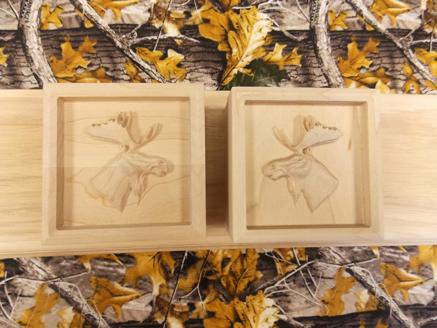 Pair of Moose Corner Blocks Woodland Rosette Trim Block