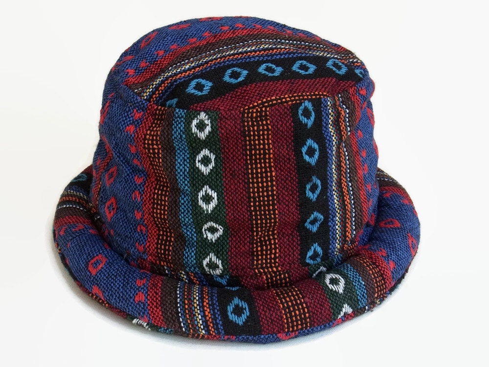 Boho Hippie Retro Hat Womens Mens Bucket Hat Porkpie Travel